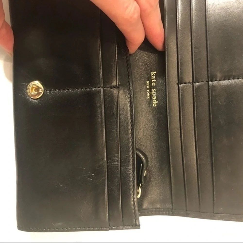 Kate spade vintage pink black wallet